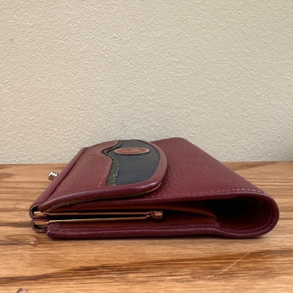 Dooney & Bourke Wallet Checkbook Organizer AWL Teton Cranberry Blue Vintage - Picture 5 of 16